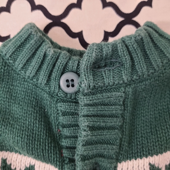 Celebrity Kids Green White Snowflake Sweater Size 6 Months - Picture 5 of 5